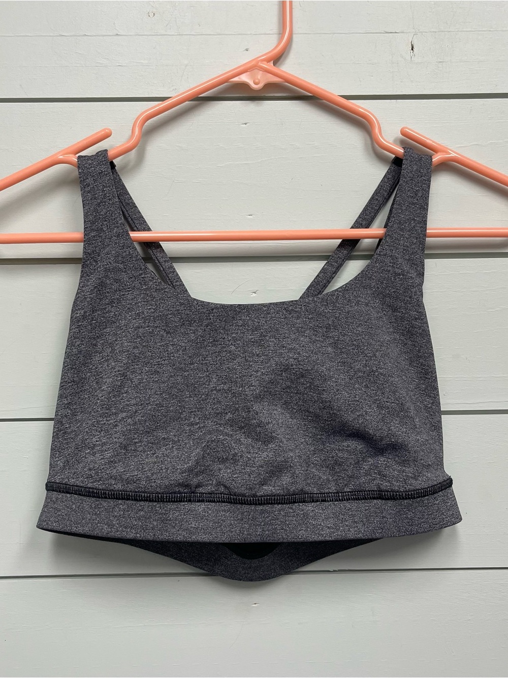 Lululemon energy bra heathered black gray women's size 8
